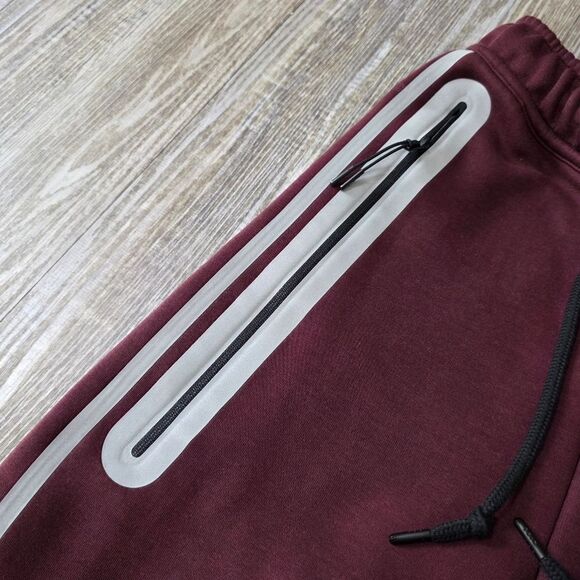 Nike Tech Fleece Reflective Joggers Pants Maroon Black Silver Men's Size XS New - Picture 5 of 8
